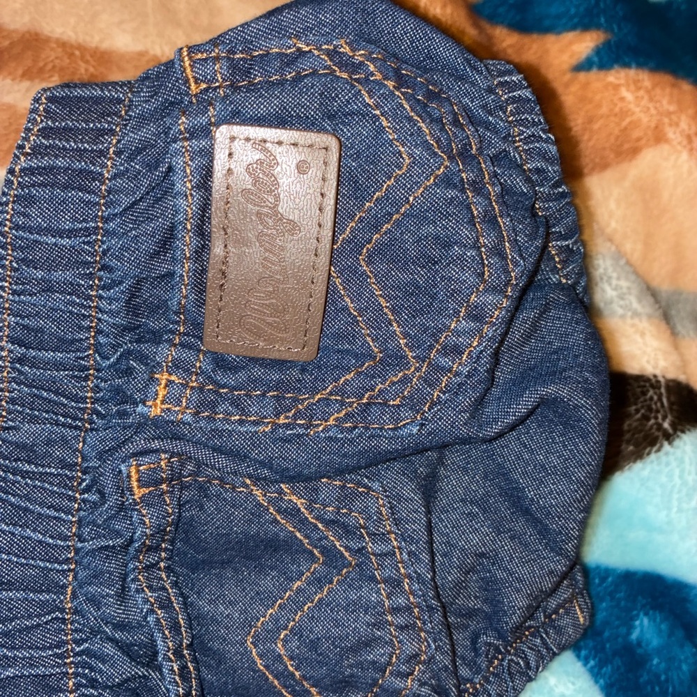 Blue Denim Cap with Brown Stitching size 6 months